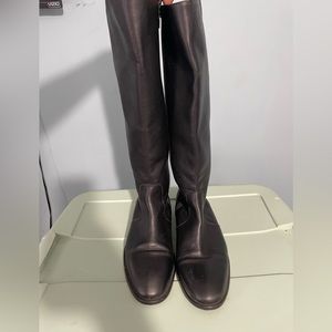 J Crew Black leather side zip boots size 10